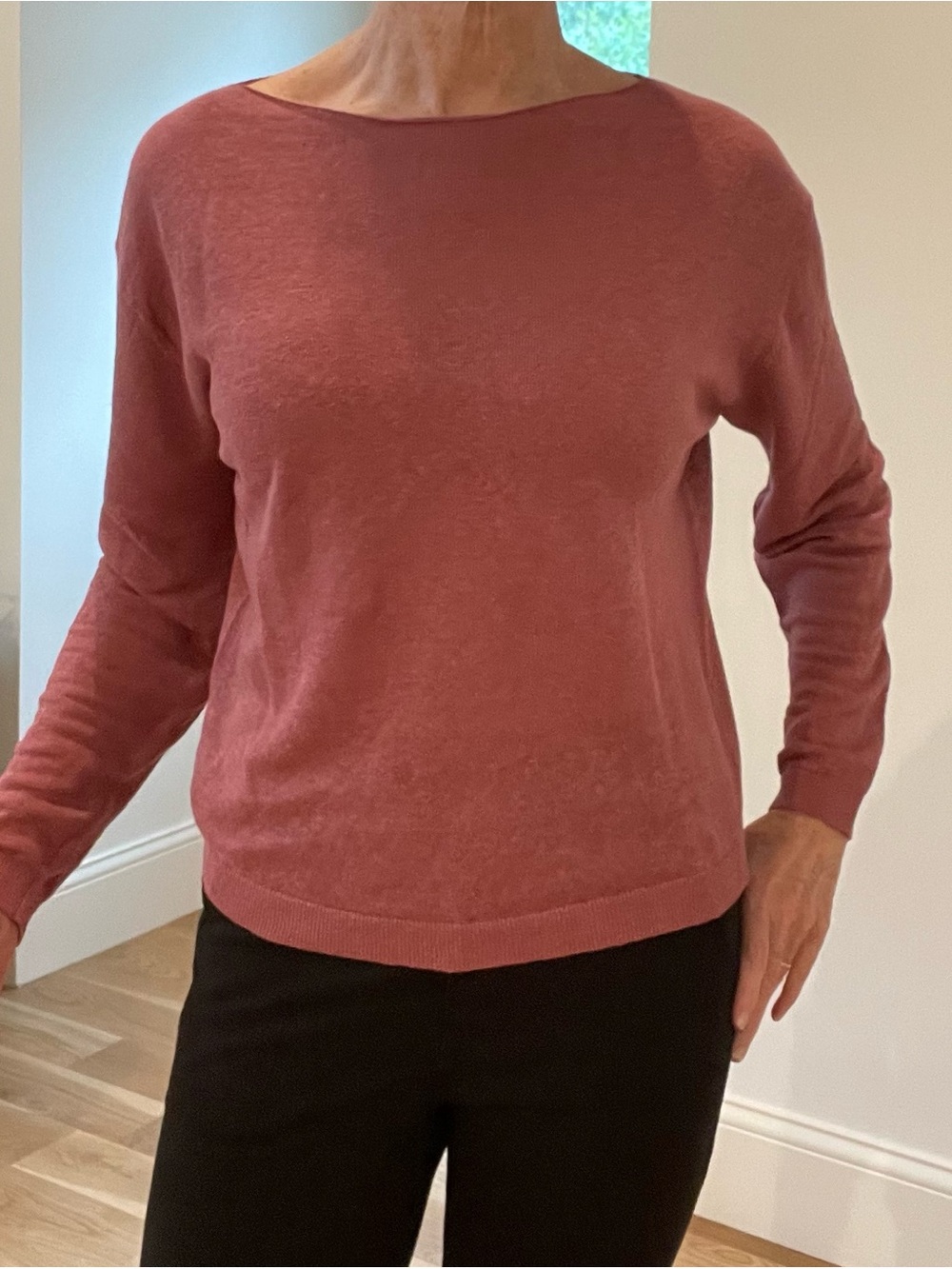 Massimo Dutti Boatneck Sweater in Dusty Rose